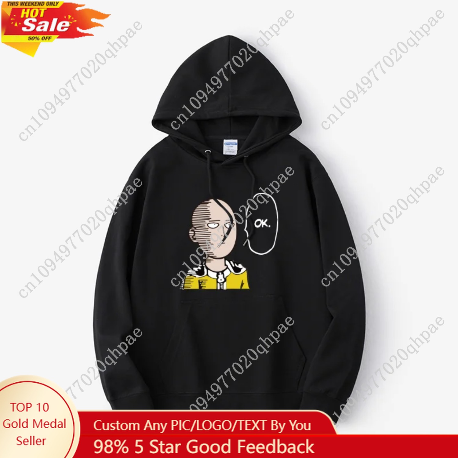 Anime Merchandise Hoodie - Punch Man Saitama Teacher's Hooded Sweatshirt
