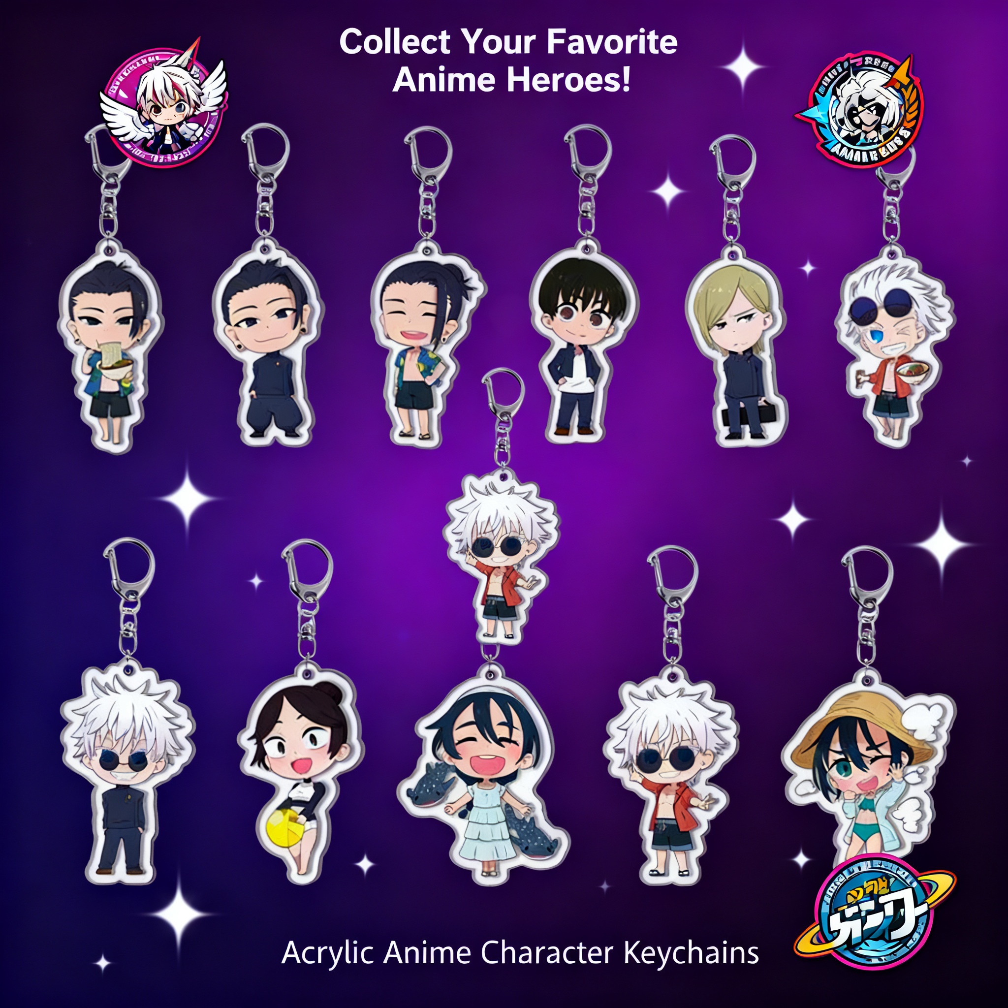 Anime Merchandise Keychain - Chainsaw Man Jujutsu Kaisen Acrylic Keychain