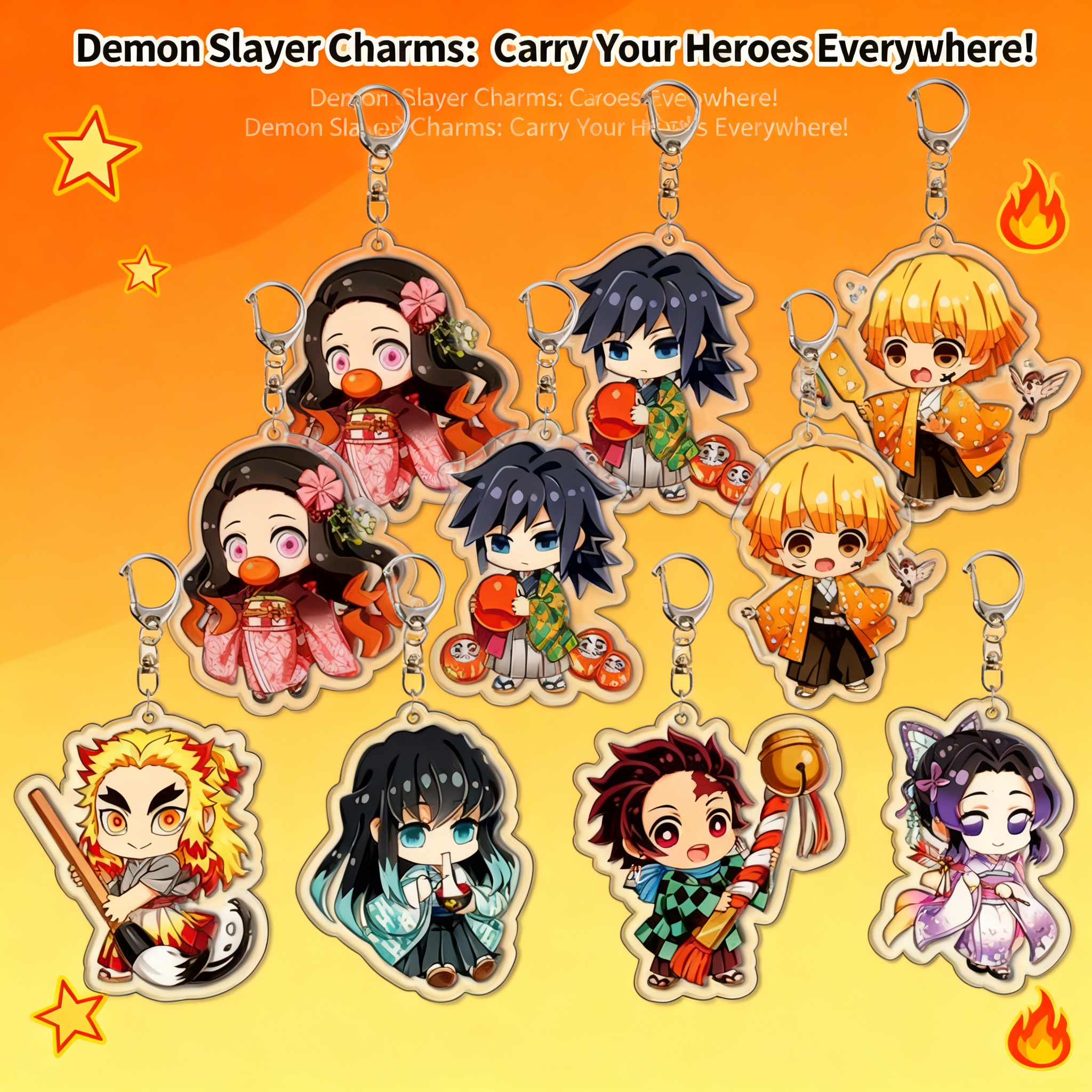 Anime Merchandise Keychain - Demon Slayer Kimetsu no Yaiba Tanjiro