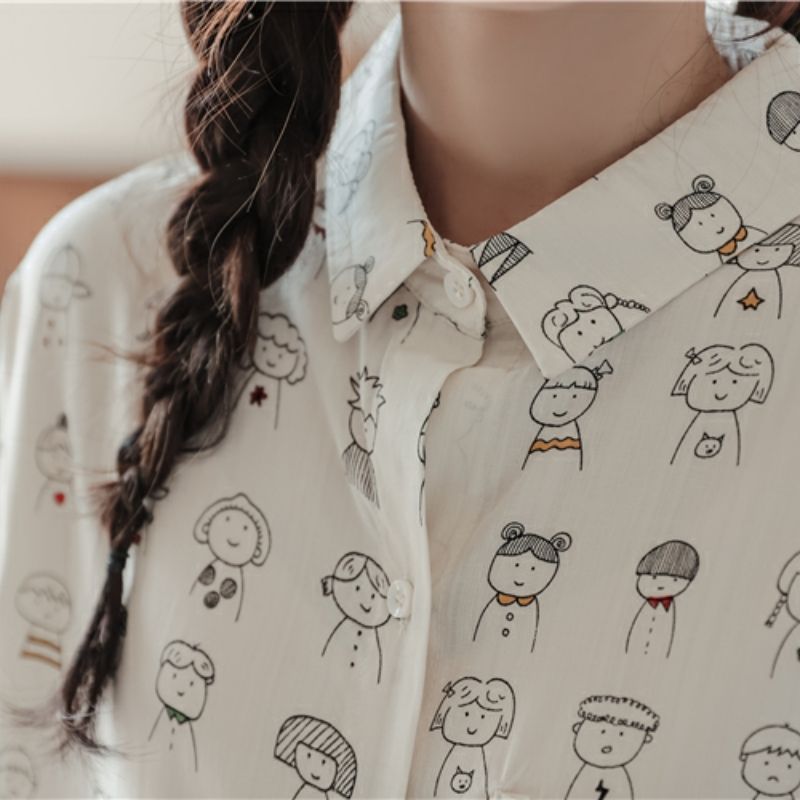 Harajuku Lovely White Cartoon  – Anime Merchandise For Women recenzja i cena