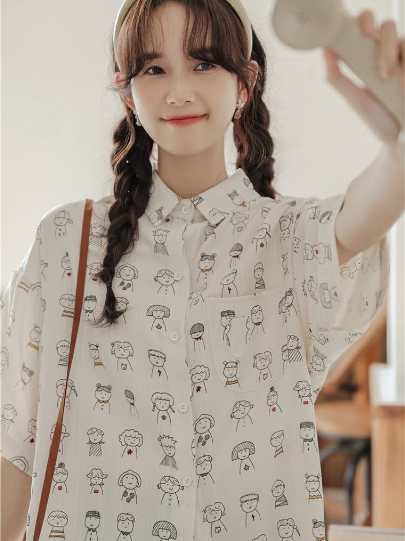 Harajuku Lovely White Cartoon  – Anime Merchandise For Women recenzja i cena