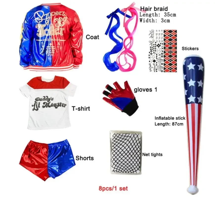 Costumes de cosplay Harley Qui – Anime Merchandise For Women recenzja i cena