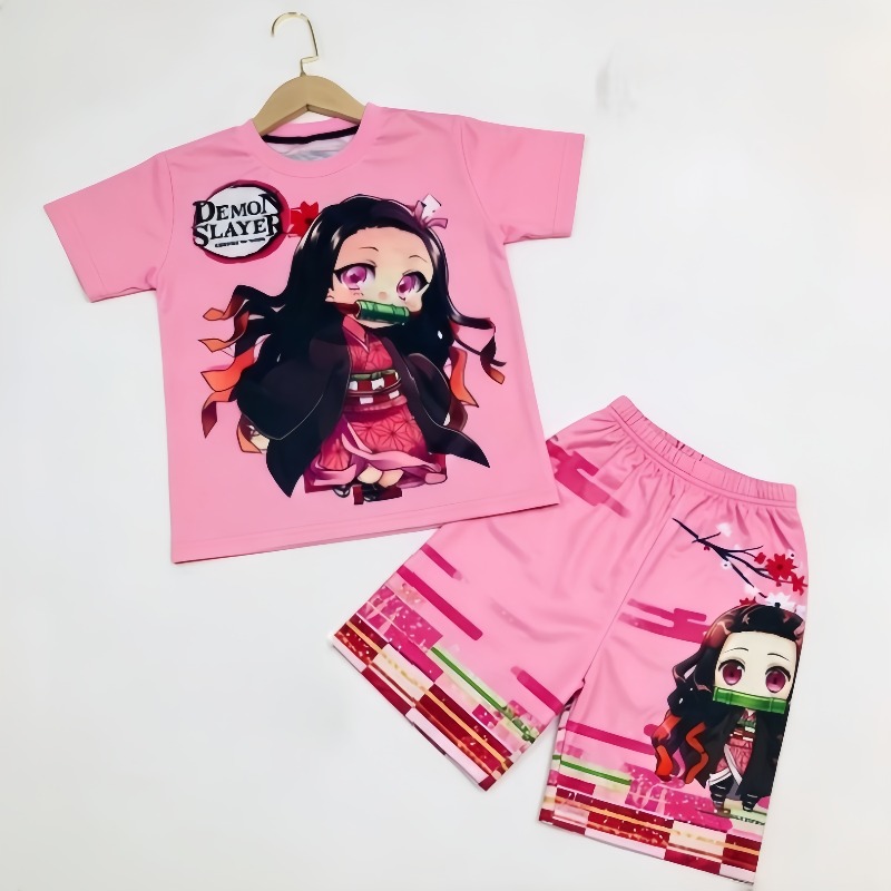 Demon Slayer Kids T-shirt Shor – Anime Merchandise Demon Slayer recenzja i cena