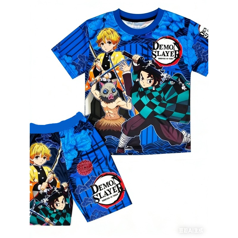 Demon Slayer Kids T-shirt Shor – Anime Merchandise Demon Slayer recenzja i cena